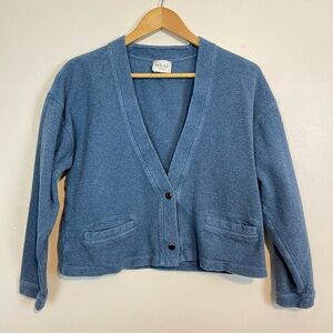 WRAP London Blue Cropped Cardigan 100% Cotton